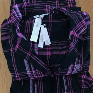 Victoria Secret Flannel PJ set L long NWT